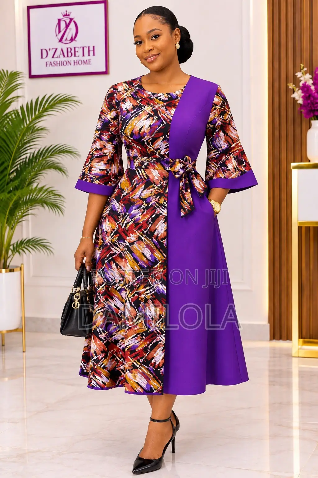 Plain and Pattern Gown