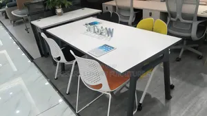 Mobile Foldable Training Table With Plastic Training Chairs Set