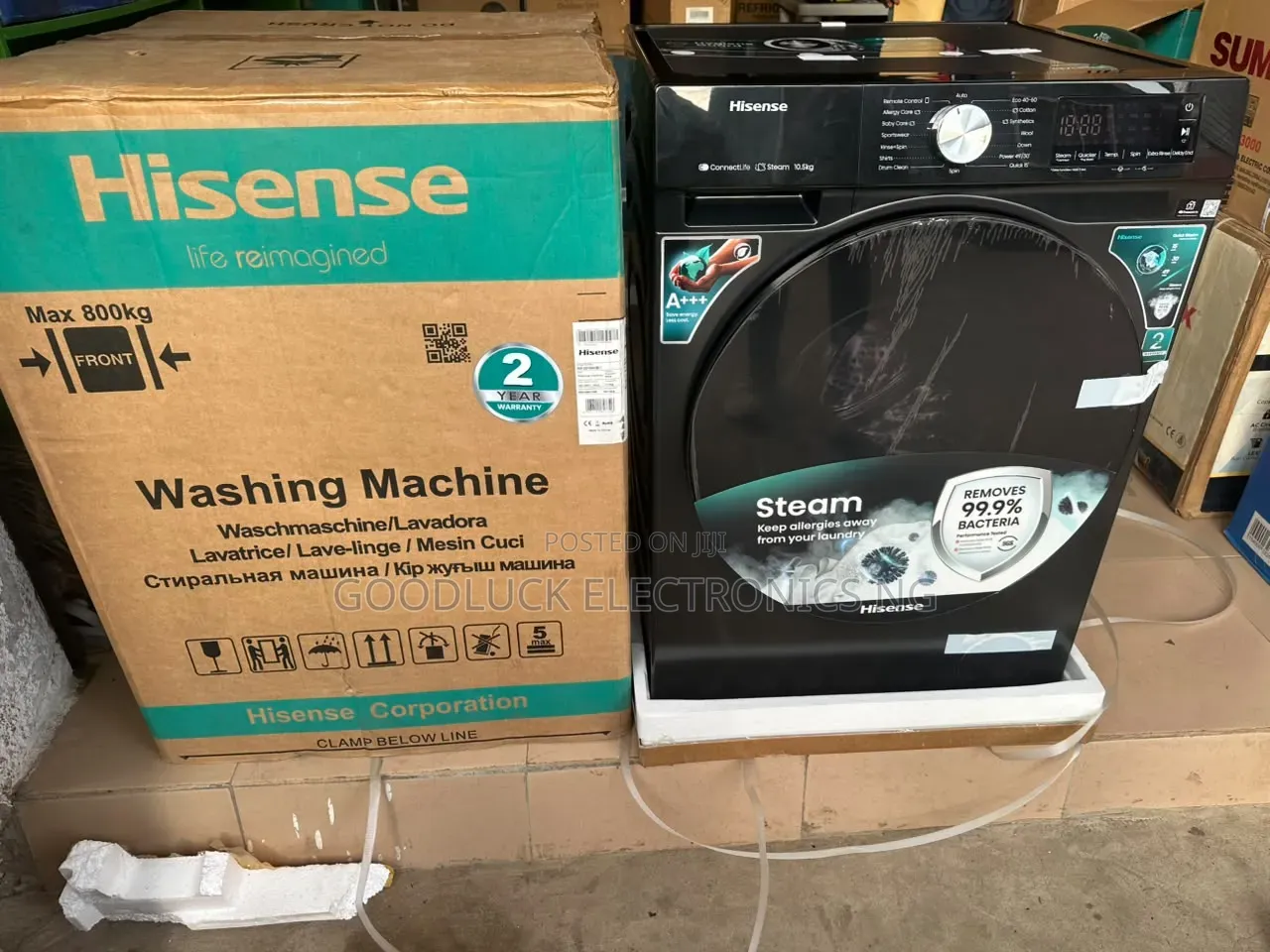 Hisense 10.5kg Steam Washing Machine