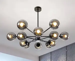 12 Heads Smoke Glass Ball Chandelier-Nordic