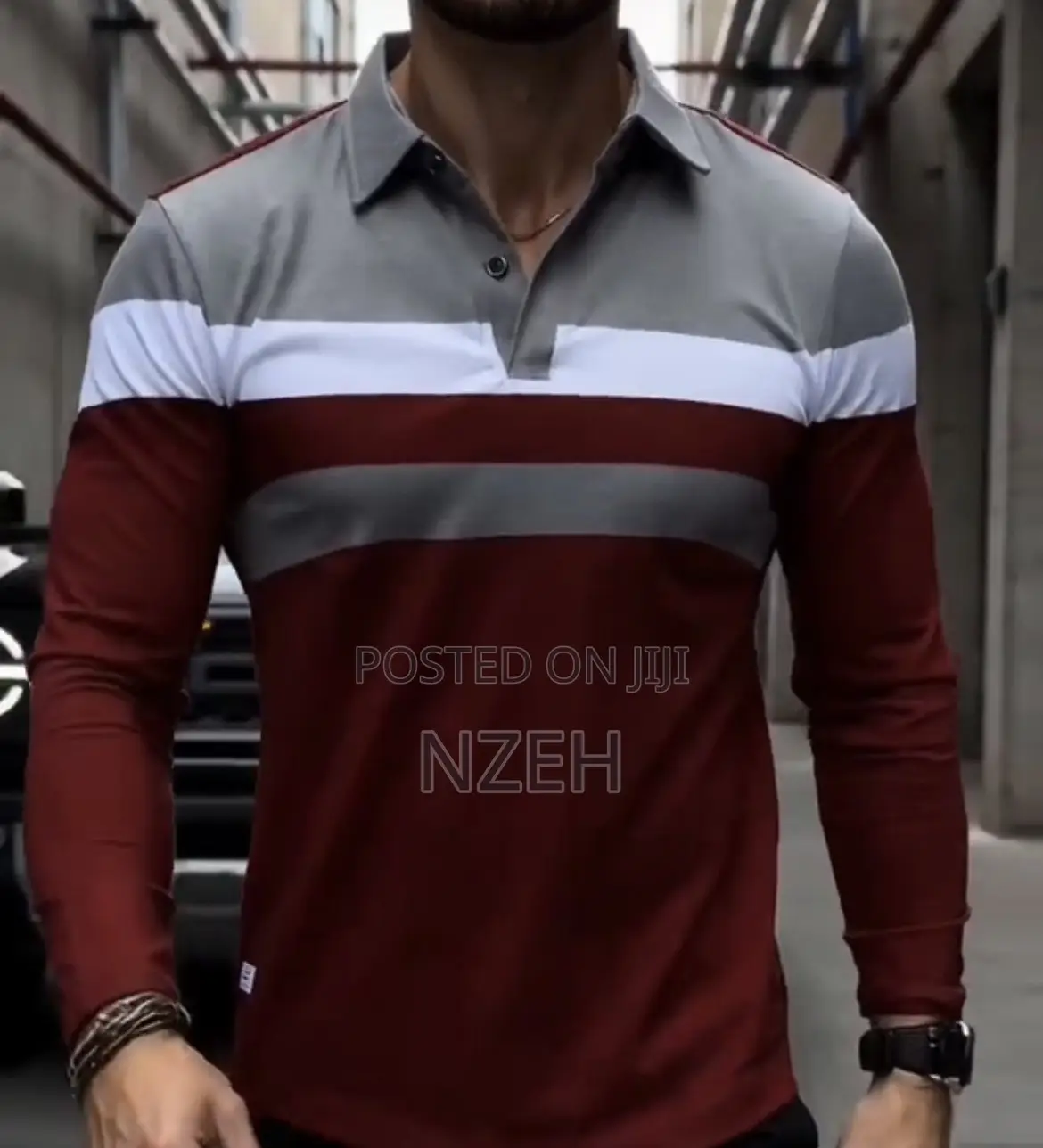 Men`s Long Sleeves Collar Polo