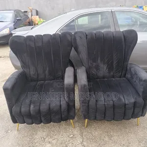 Black Single Armchair , With 4 Seater Chair