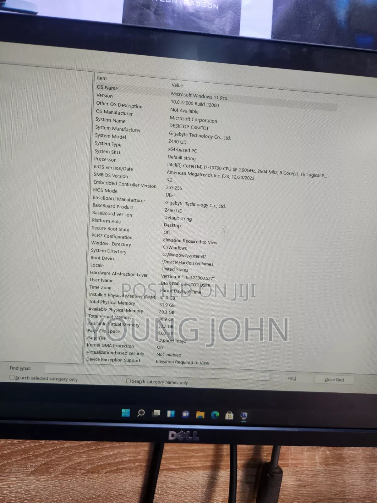 Desktop Computer Gigabyte 32GB Intel Core i7 SSD 1T