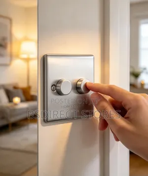SMJ Brushed Steel Raised Rounded Profile Double 2 Way Dimmer