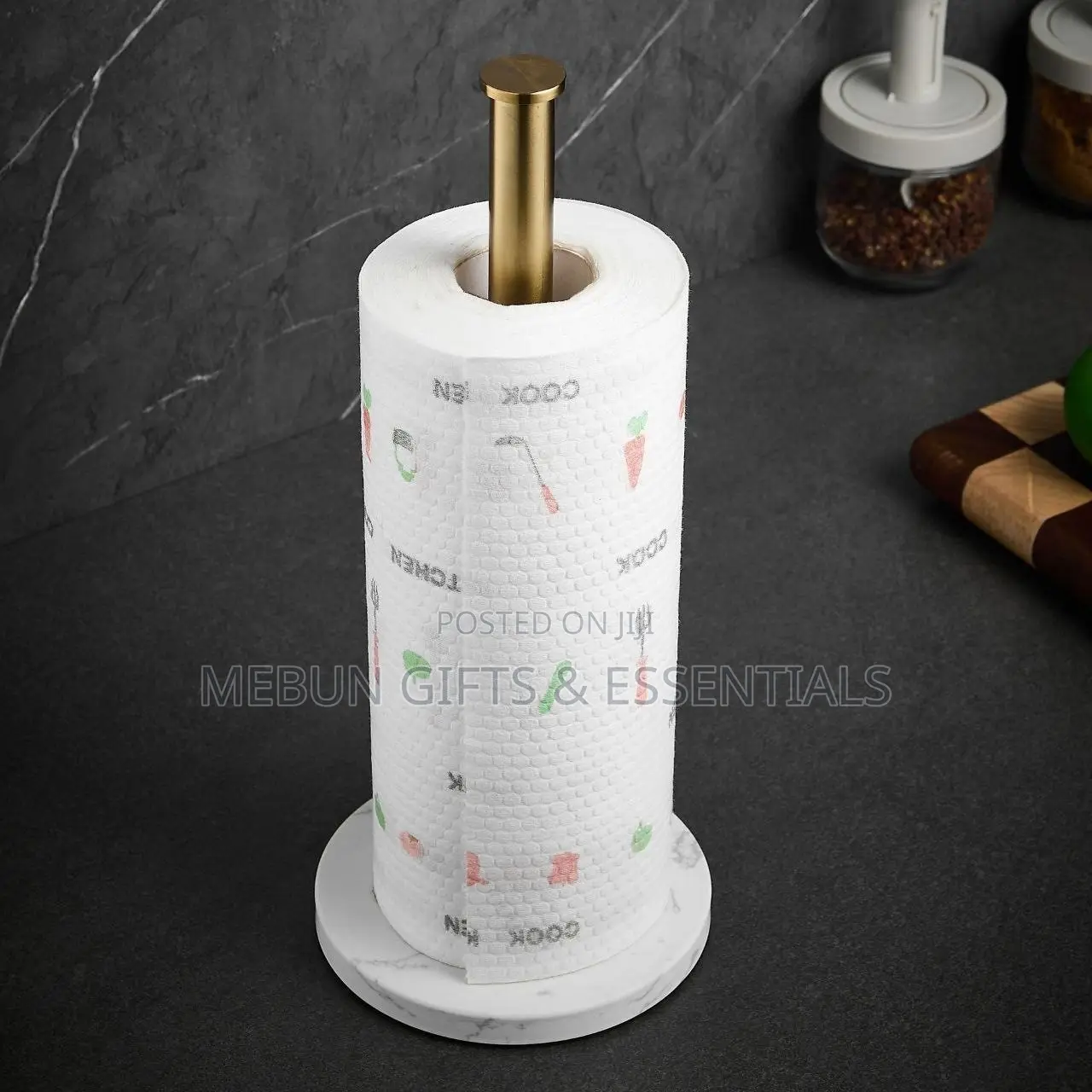 Luxury Gold Marble Base Kitchen Paper Holder