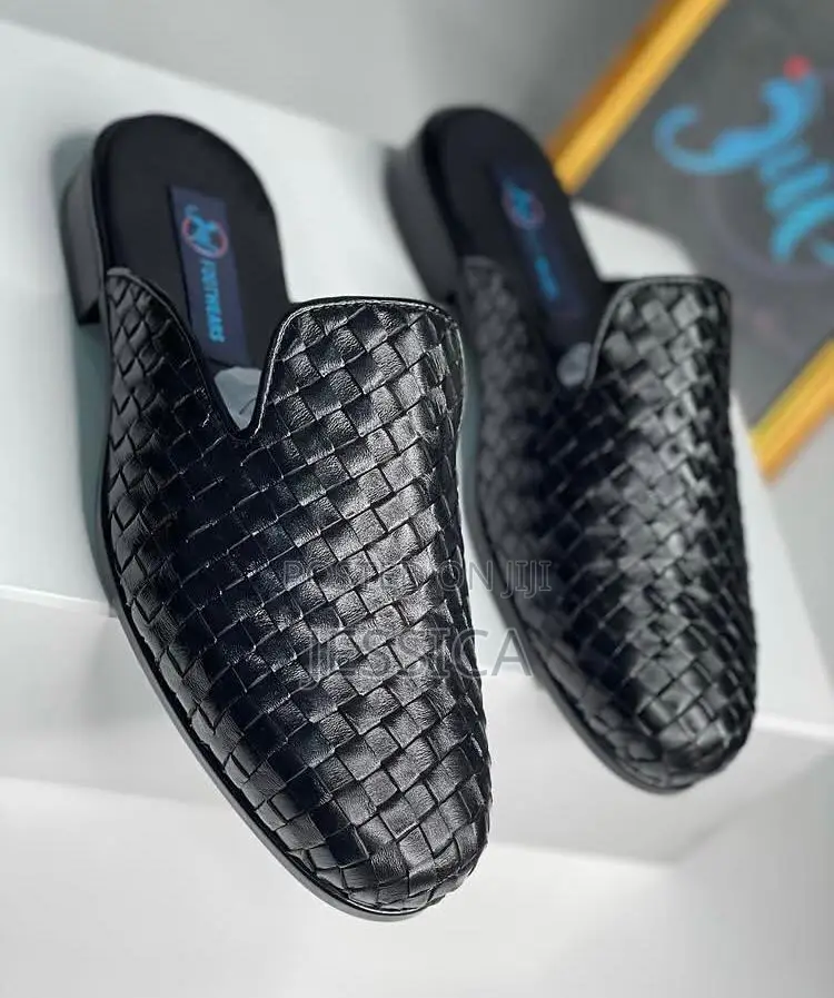 Men's Black Mat Leather Shoe