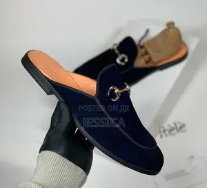 Men's Navy-Blue Half Shoes