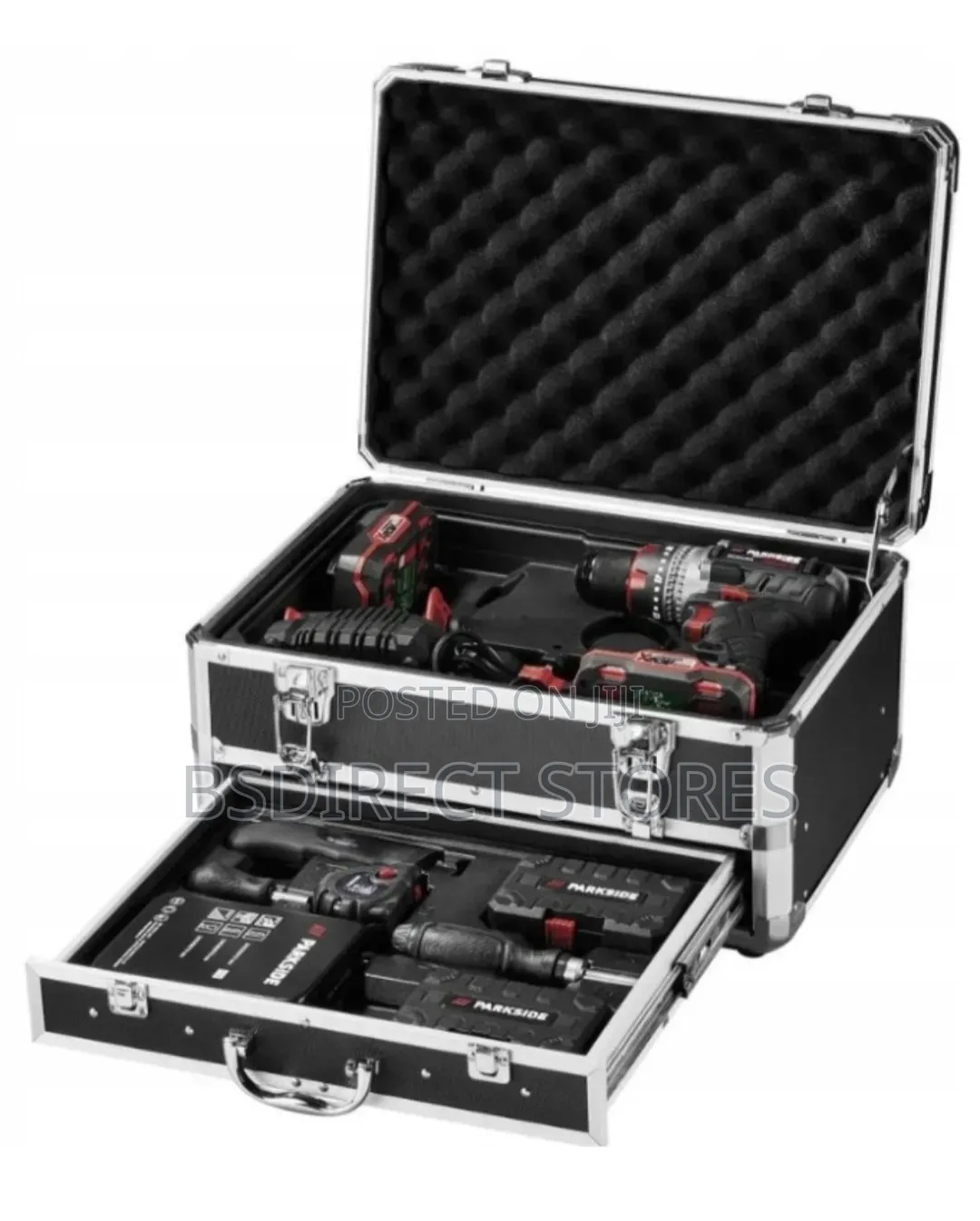 Parkside Cordless Hammer Drill 20v With Case 60 Piece Bits