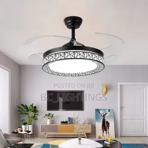 Fan With Lights Retractable Blades Remote Control Modern LEDChandelier