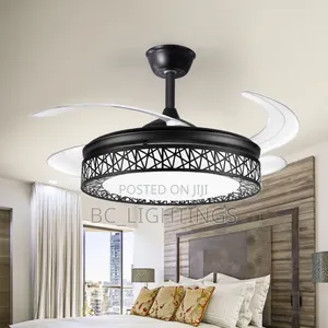 Fan With Lights Retractable Blades Remote Control Modern LEDChandelier