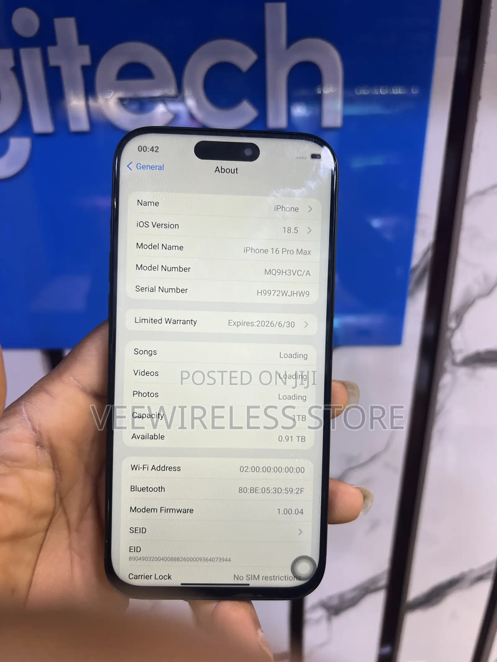 New Apple iPhone 16 Pro Max 1 TB Blue