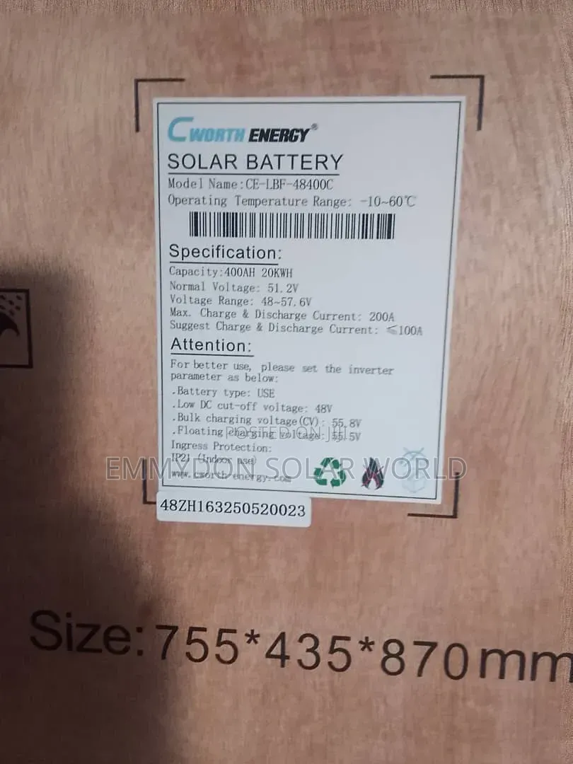 C Worth Solar Lithium Battery 20kwh 48v