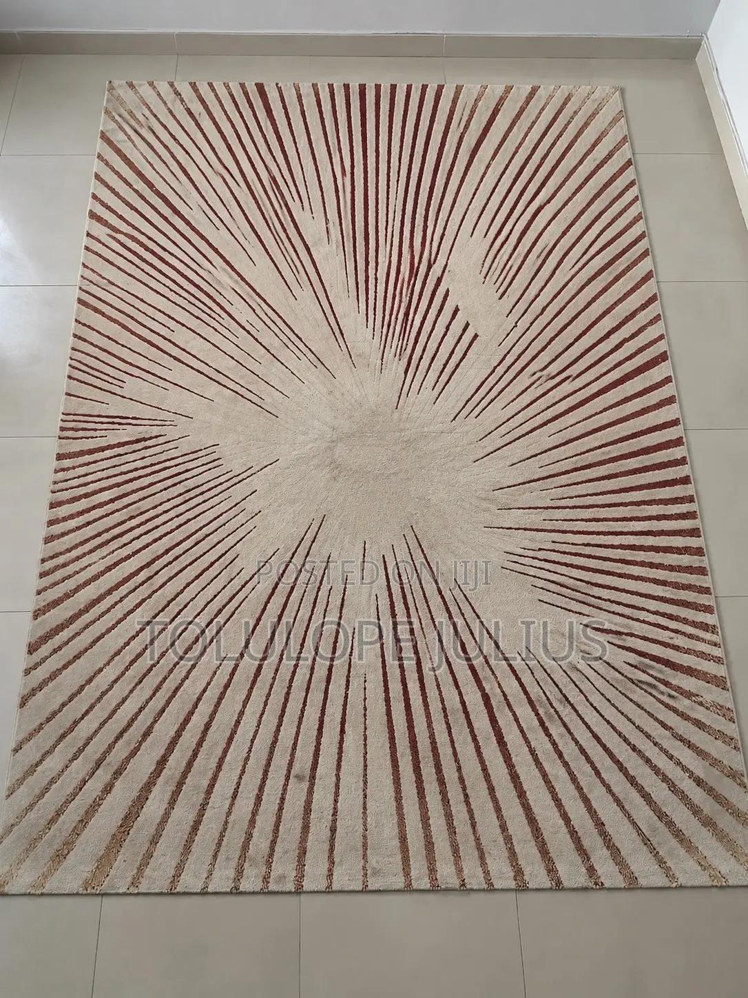 Large Cream Textured Area Rug