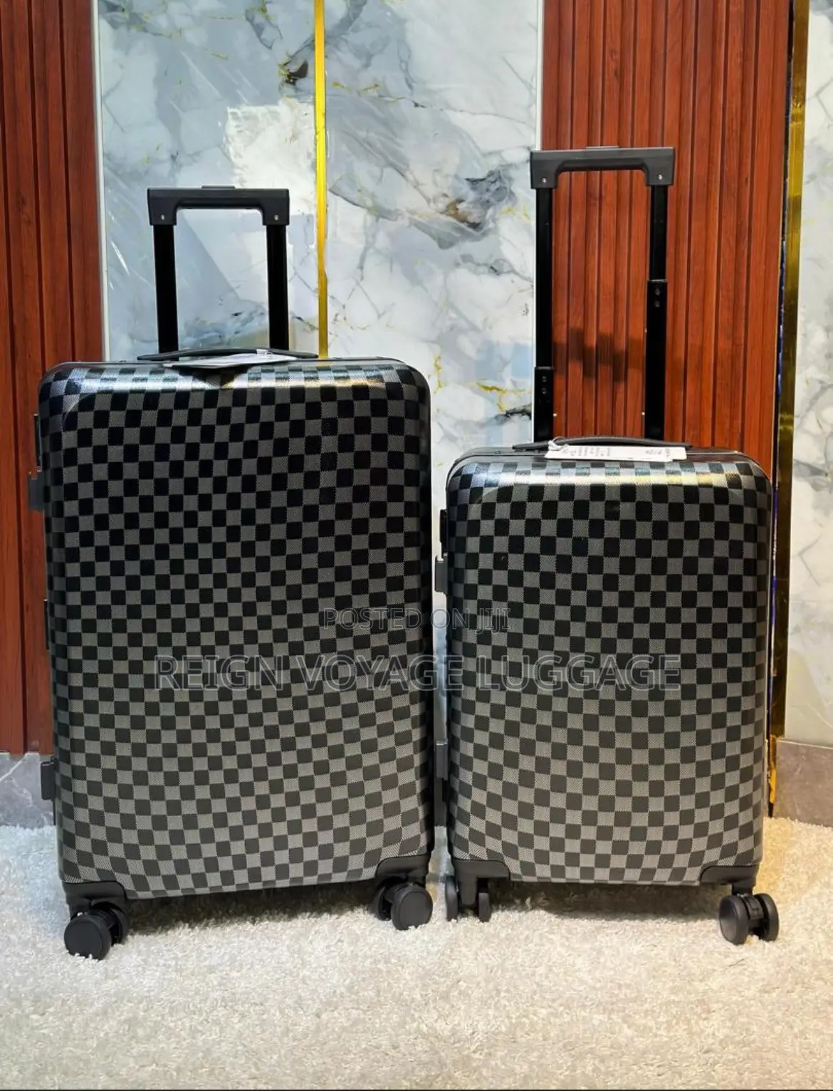 Luxury Checkered Luggage Set