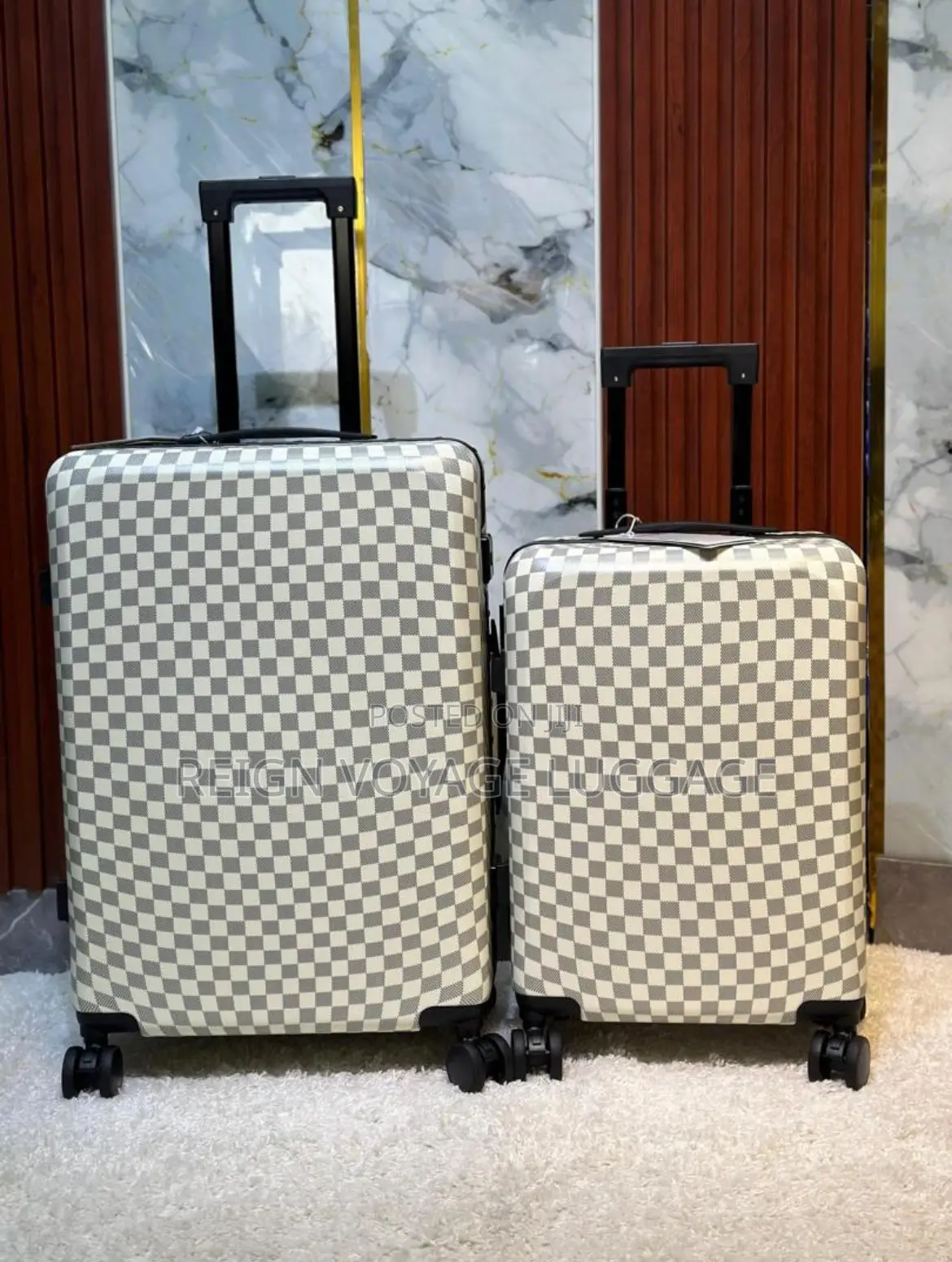 Luxury Checkered Luggage Set