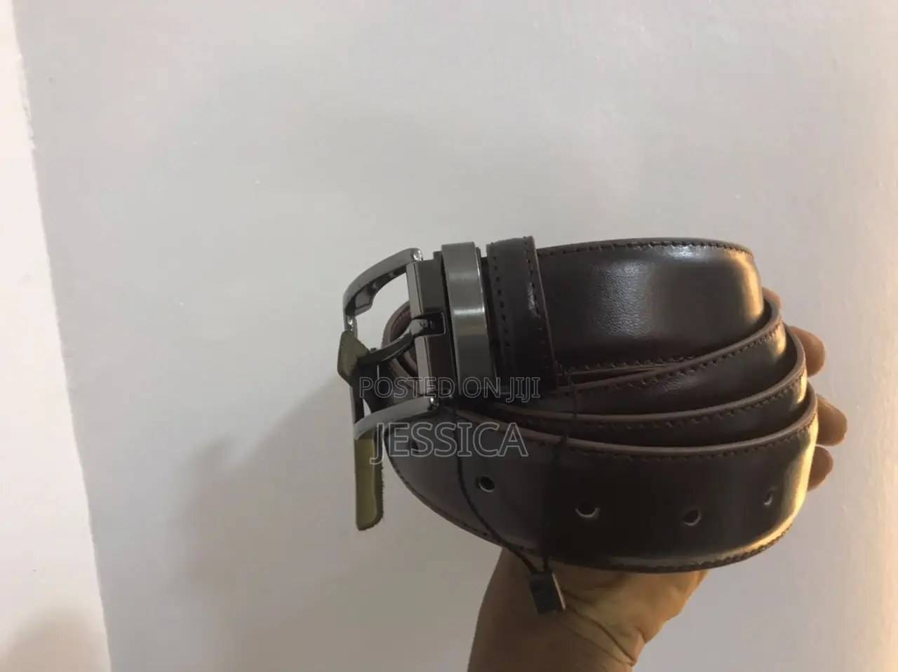 Men's Plain Brown Leather Belt
