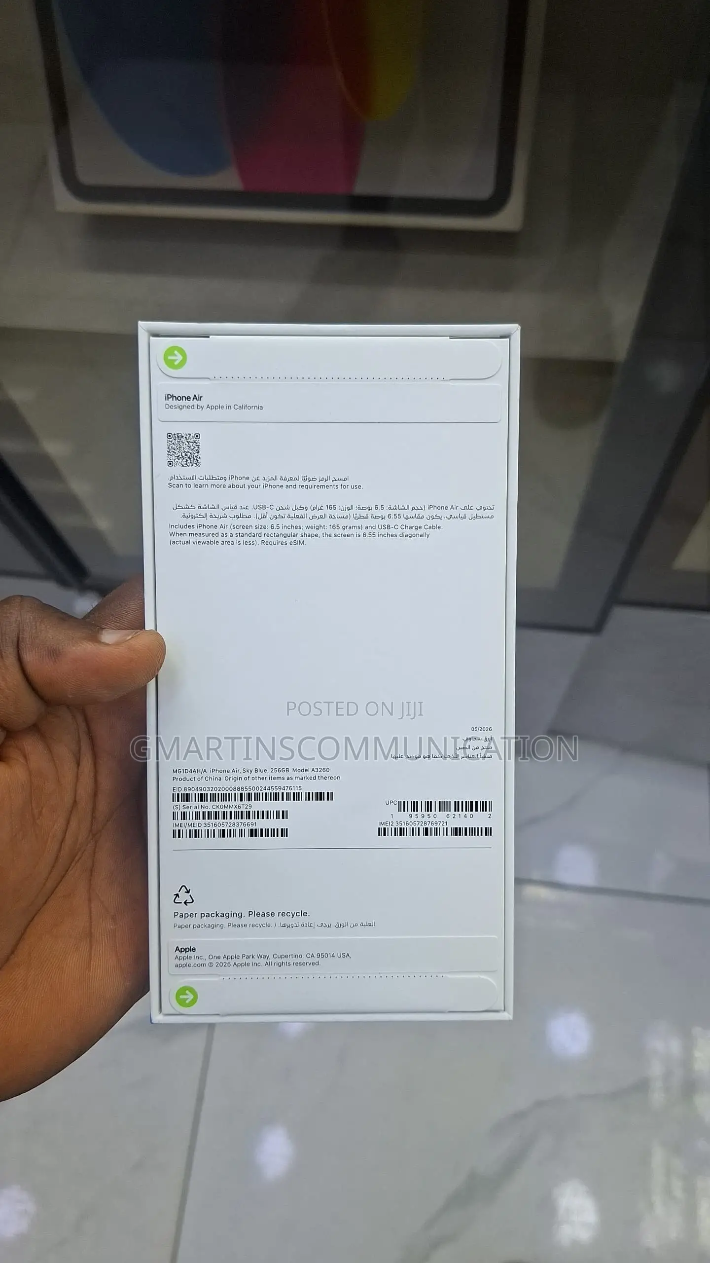 New Apple iPhone Air 256 GB White
