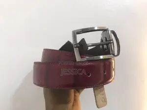 Men's Wine Croc Leather Genio Belt