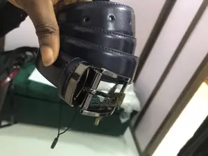 Genio Plain Blue Leather Belt