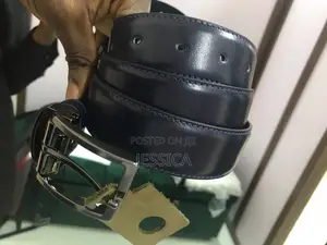 Genio Plain Blue Leather Belt