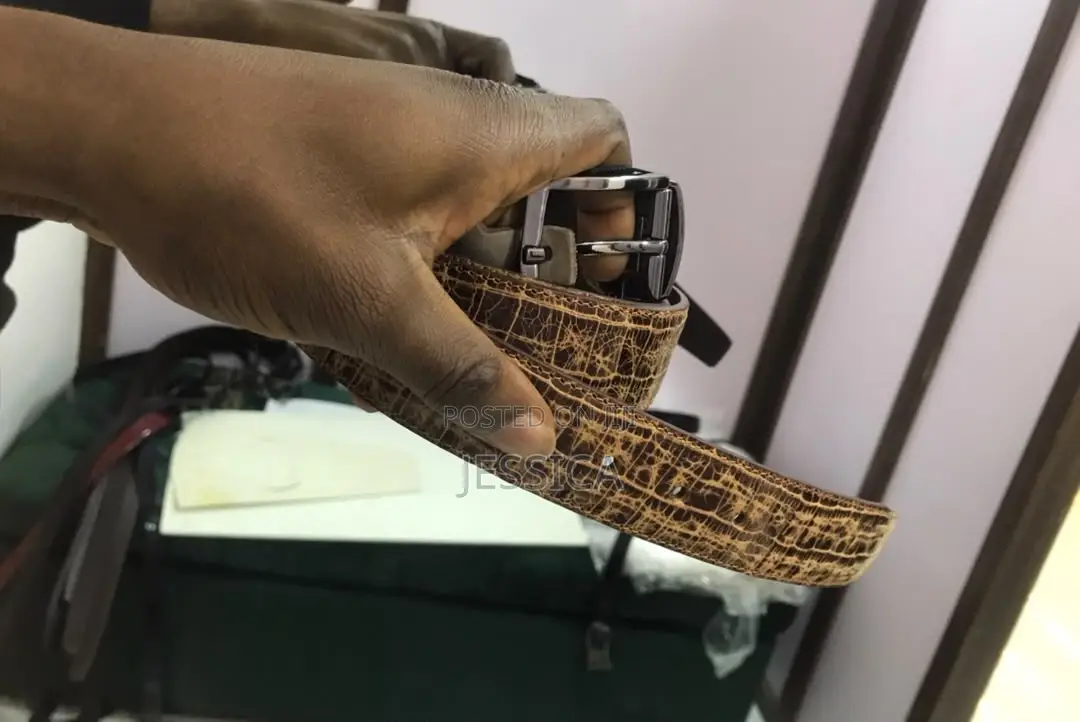 Genio Brown Aligator Leather Belt