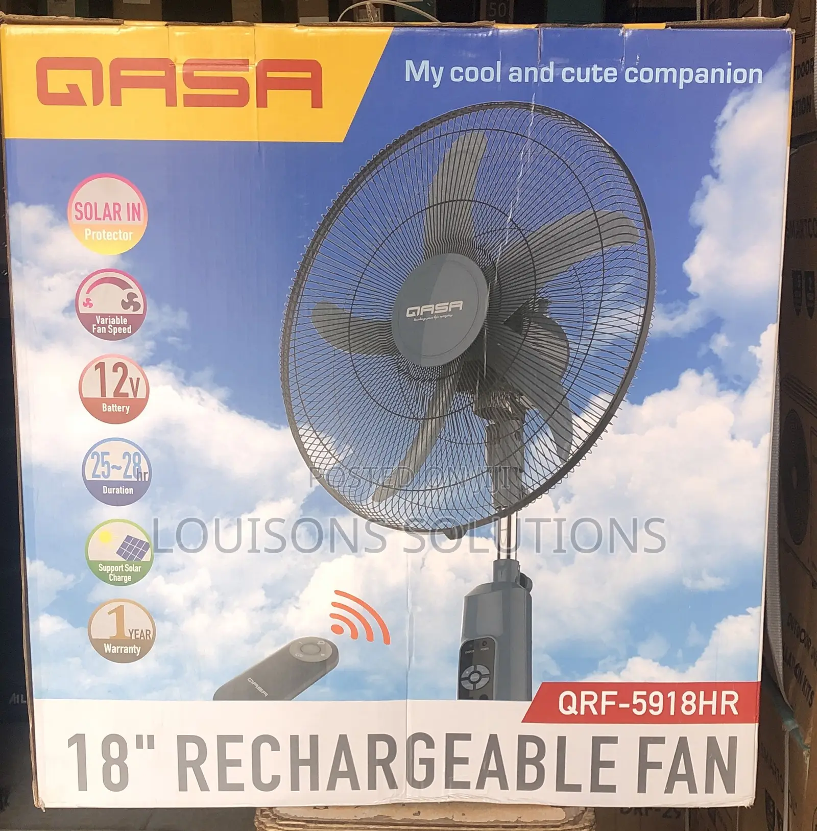 Rechargeable Standing Fan 18”