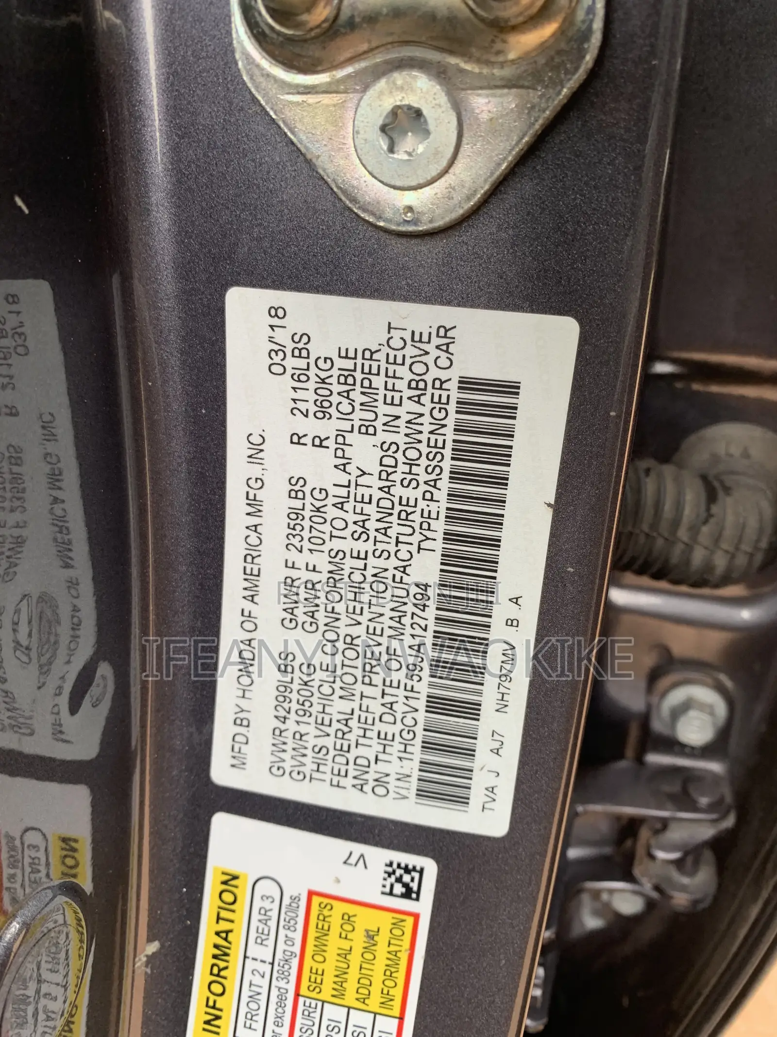 Honda Accord EX-L 2018 Gray