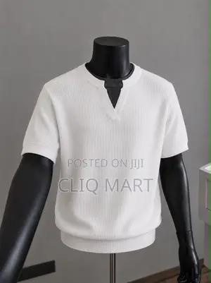 Men’s Premium Mock-Neck v-Notch Knit Tee