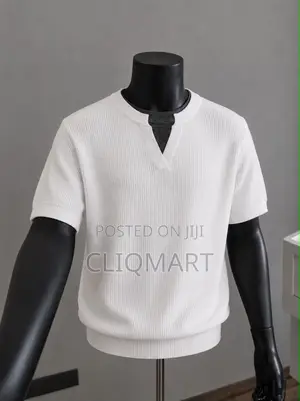 Men’s Premium Mock-Neck v-Notch Knit Tee