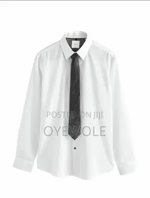White Corporate Shirt + FREE Tie - M, L, XL