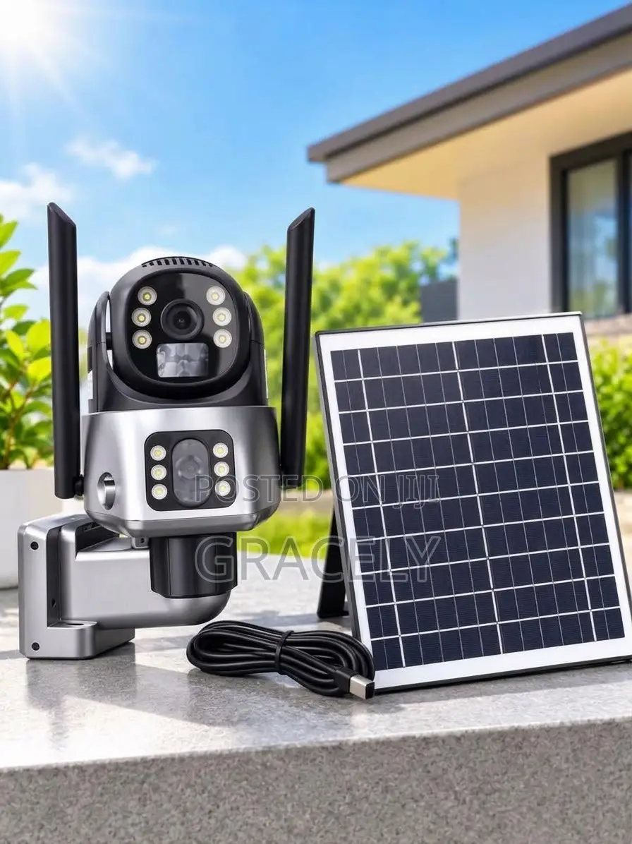 Double Lens Solar CCTV Camera