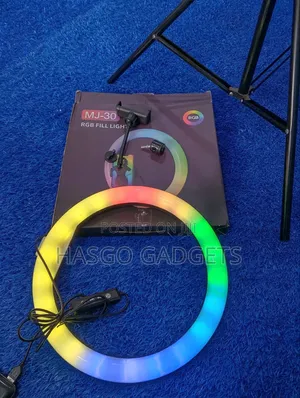 12 Inch MJ-30 RGB Ring Light With Long Tripod Stand - Multicolor