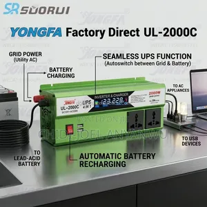 2000watts Inverter With Charger 20A With Digital Display Lights