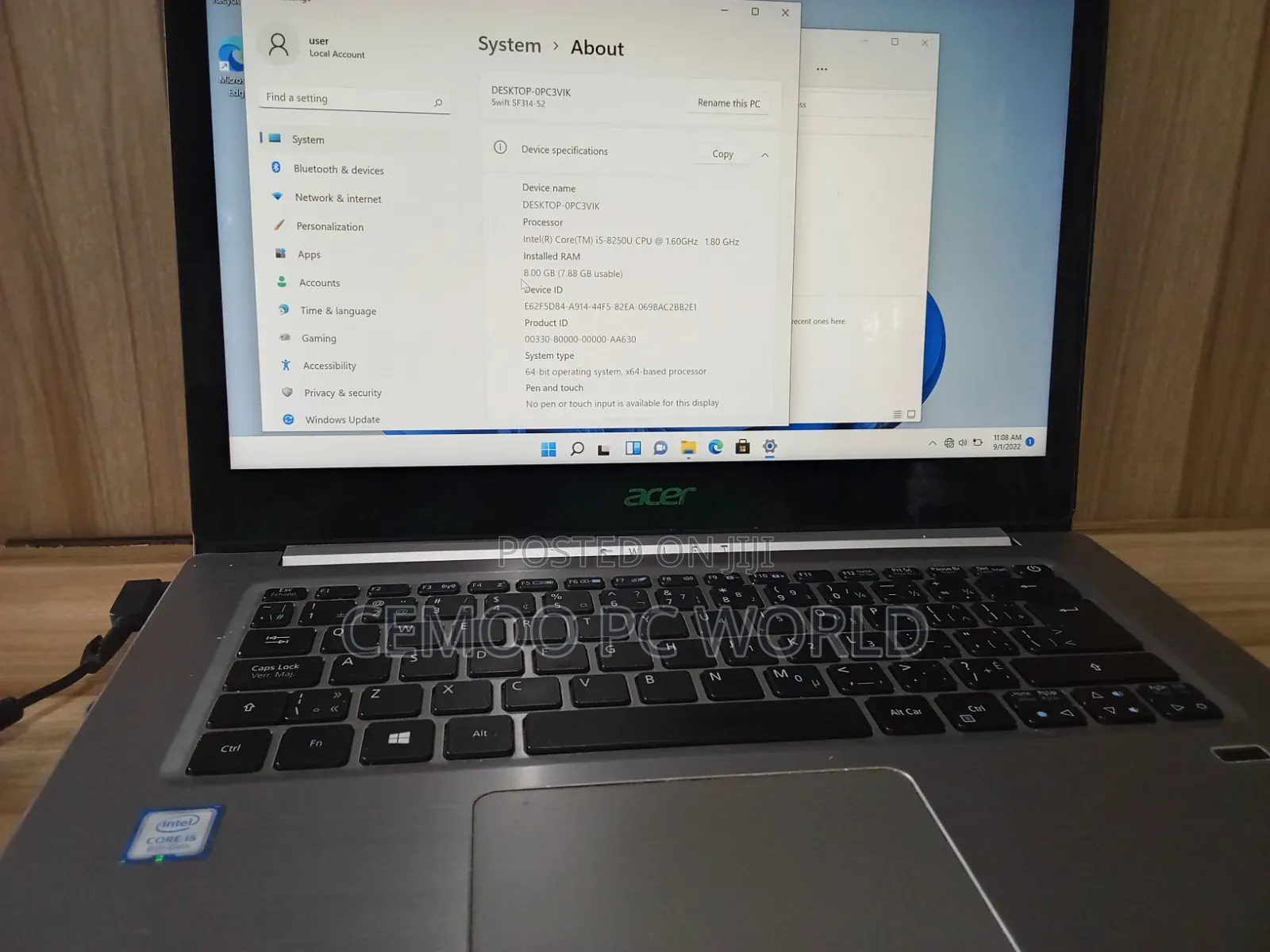 Laptop Acer 8GB Intel Core i5 SSD 256GB