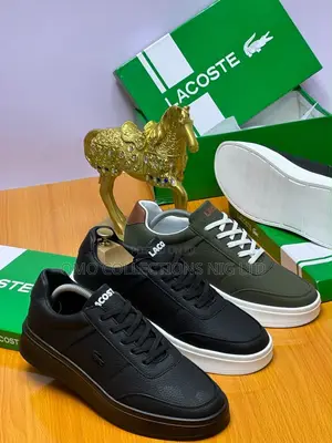 Lacoste Men's Leather Sneakers - Available in Black and Olive Green