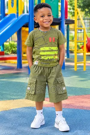 Olive Green Cargo 2-Piece Se