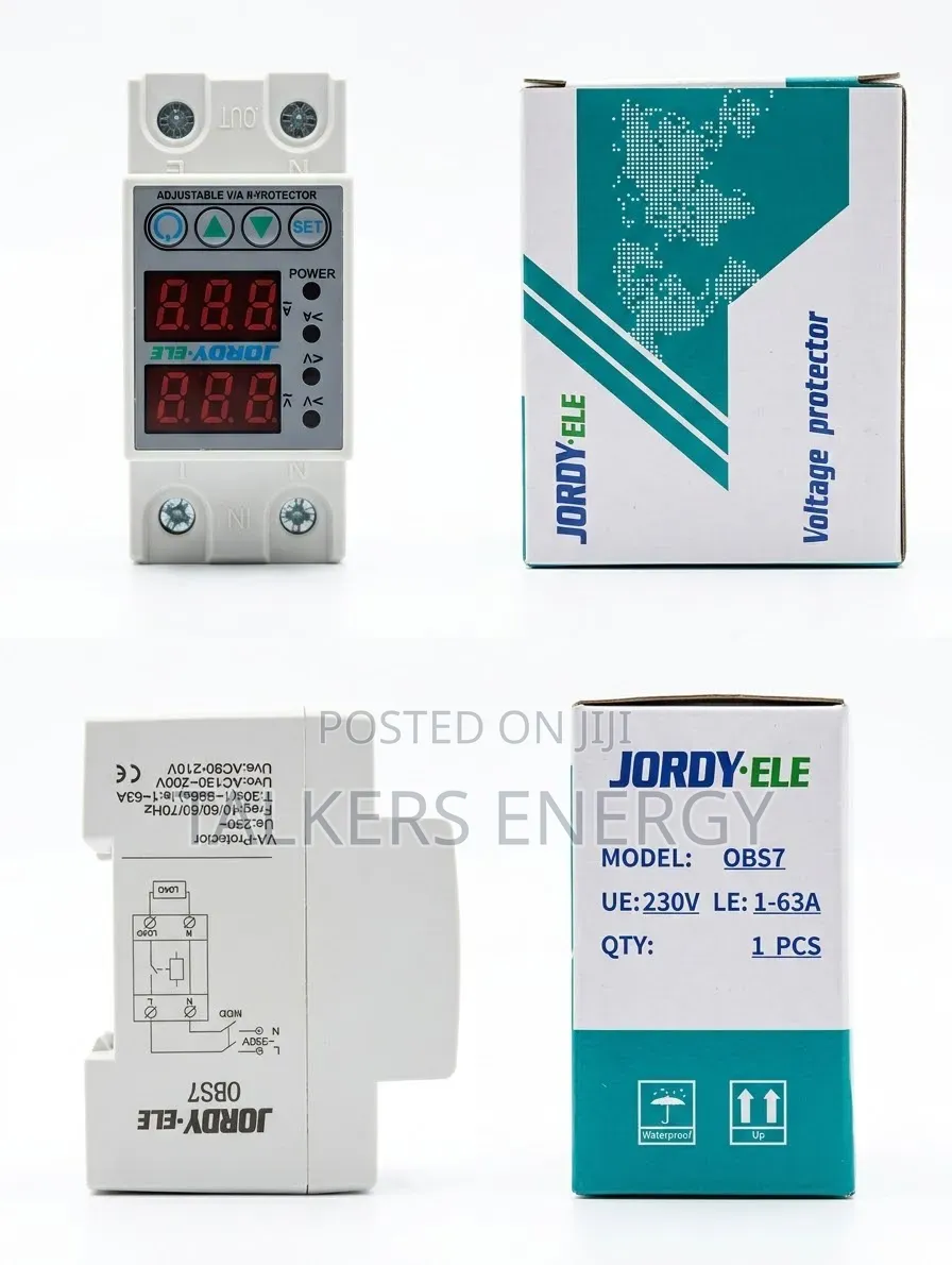 JORDY-ELE OBS7 Adjustable Voltage & Current Protector (63A, 230V)