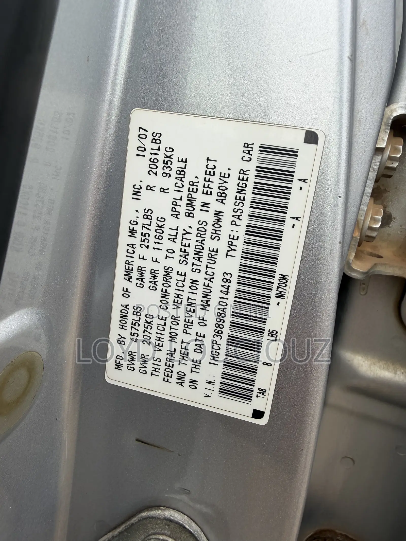 Honda Accord 2008 Silver