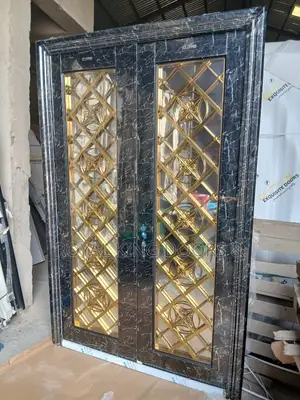 Marble Gold Glass Door 4ft