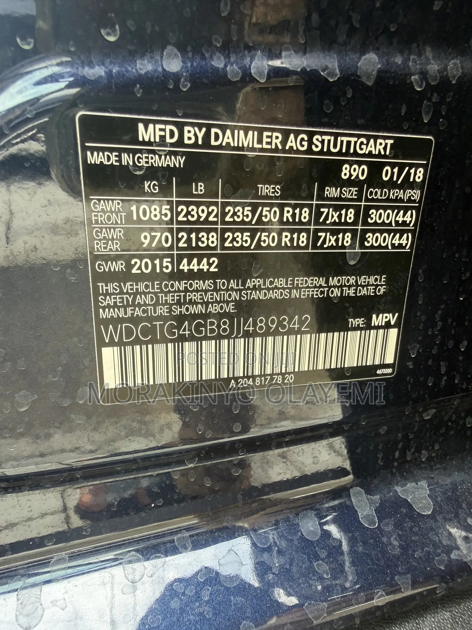 Mercedes-Benz GLA 250 2018 Blue