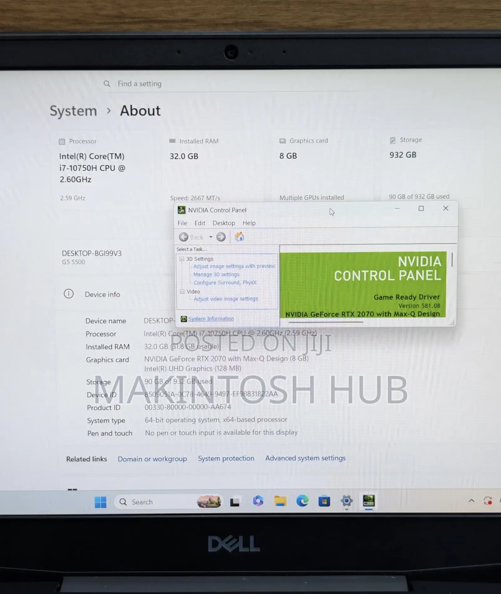 Laptop Dell G5 15 5500 32GB Intel Core i7 SSD 1T