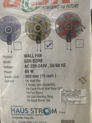 GSR Dzire Wall Fan