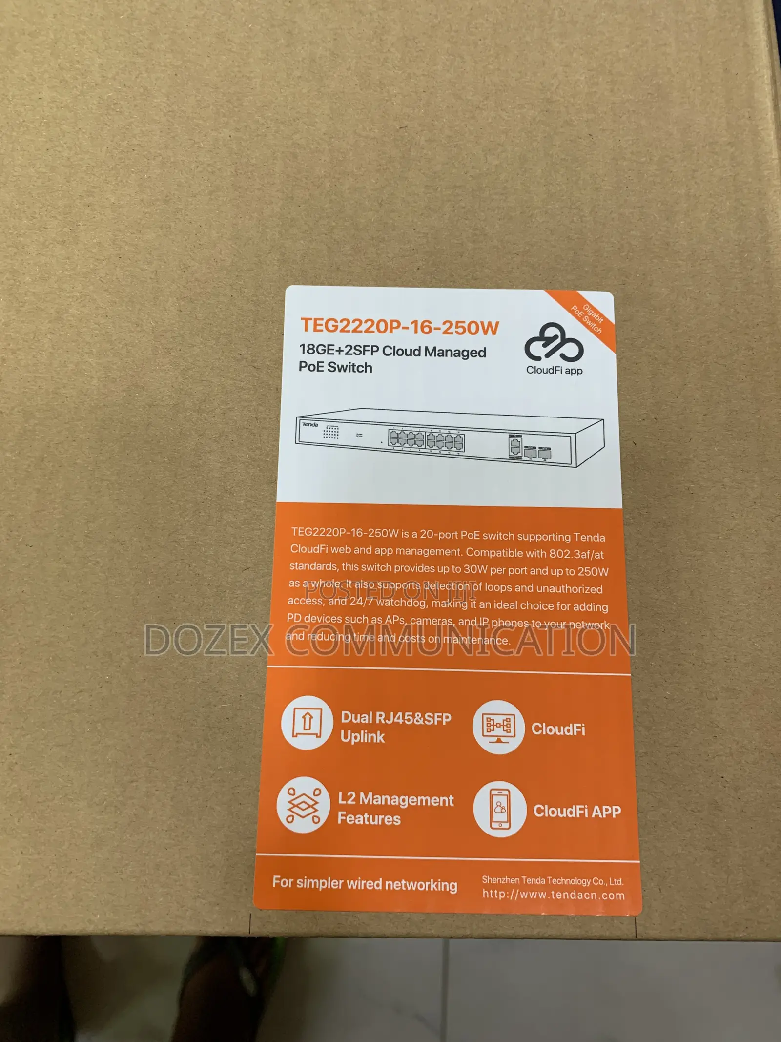 TENDA TEG2220P-16-250W Cloud Managed Switch