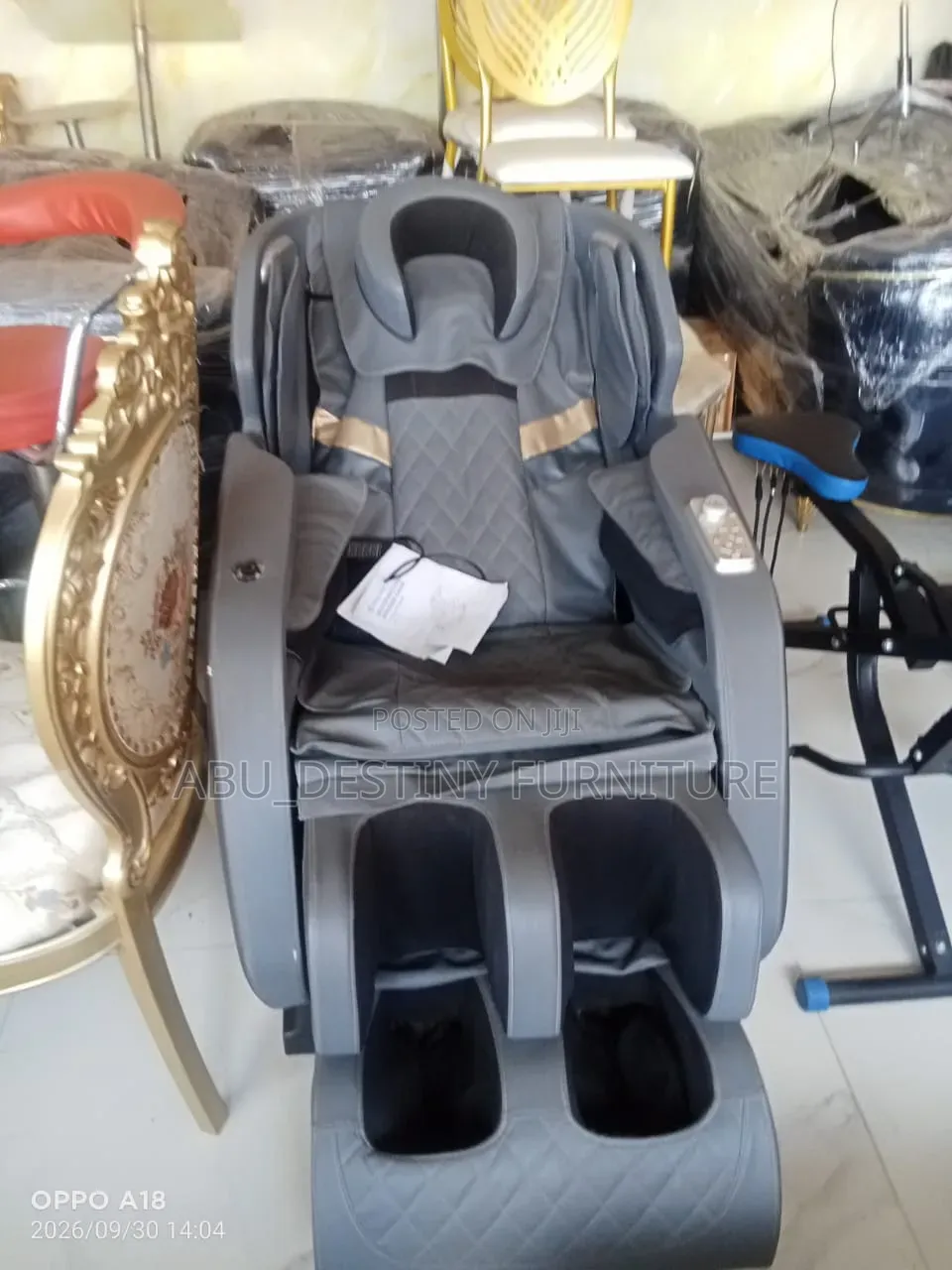 Electric Massage Chair (Grey Leather)