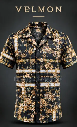 Black & Gold Lapel Shirt – Stylish Unisex Shirt