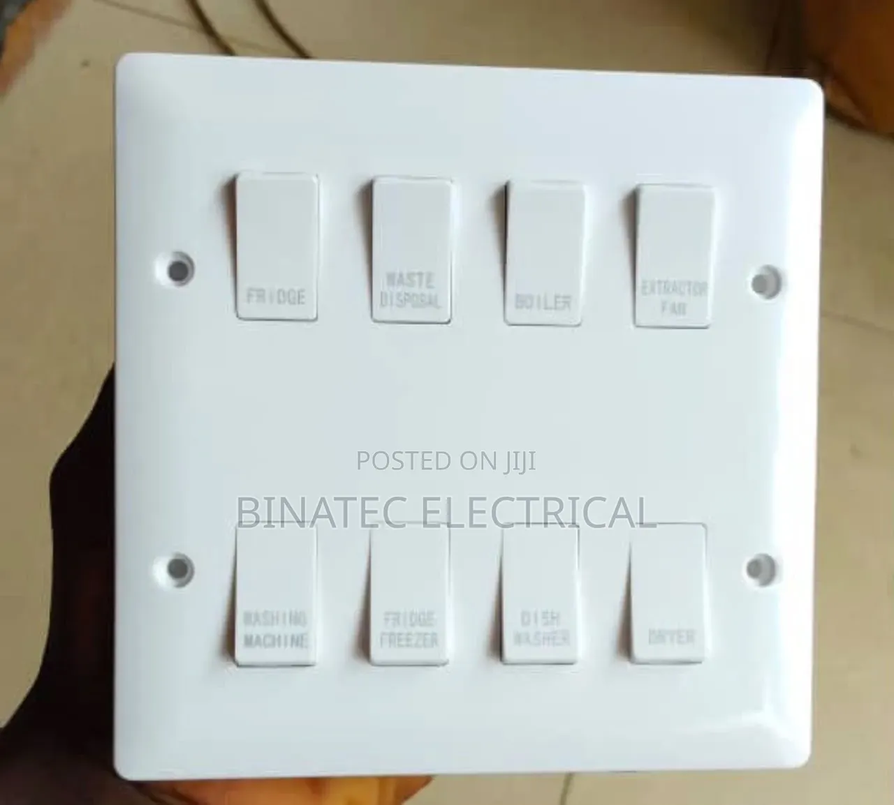 8 Gang Grid Switch – Modular Electrical Switch for Multiple Controls