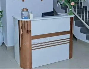Reception Counter (White With Rose Gold)