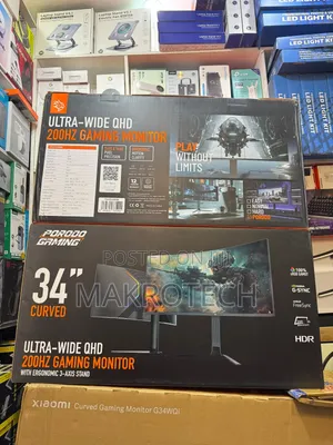 Porodo Gaming Ultra-Wide QHD 200Hz Gaming Monitor With Ergonomic 3-Axi