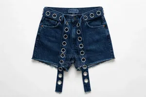 Eyelet Belt Demin Short