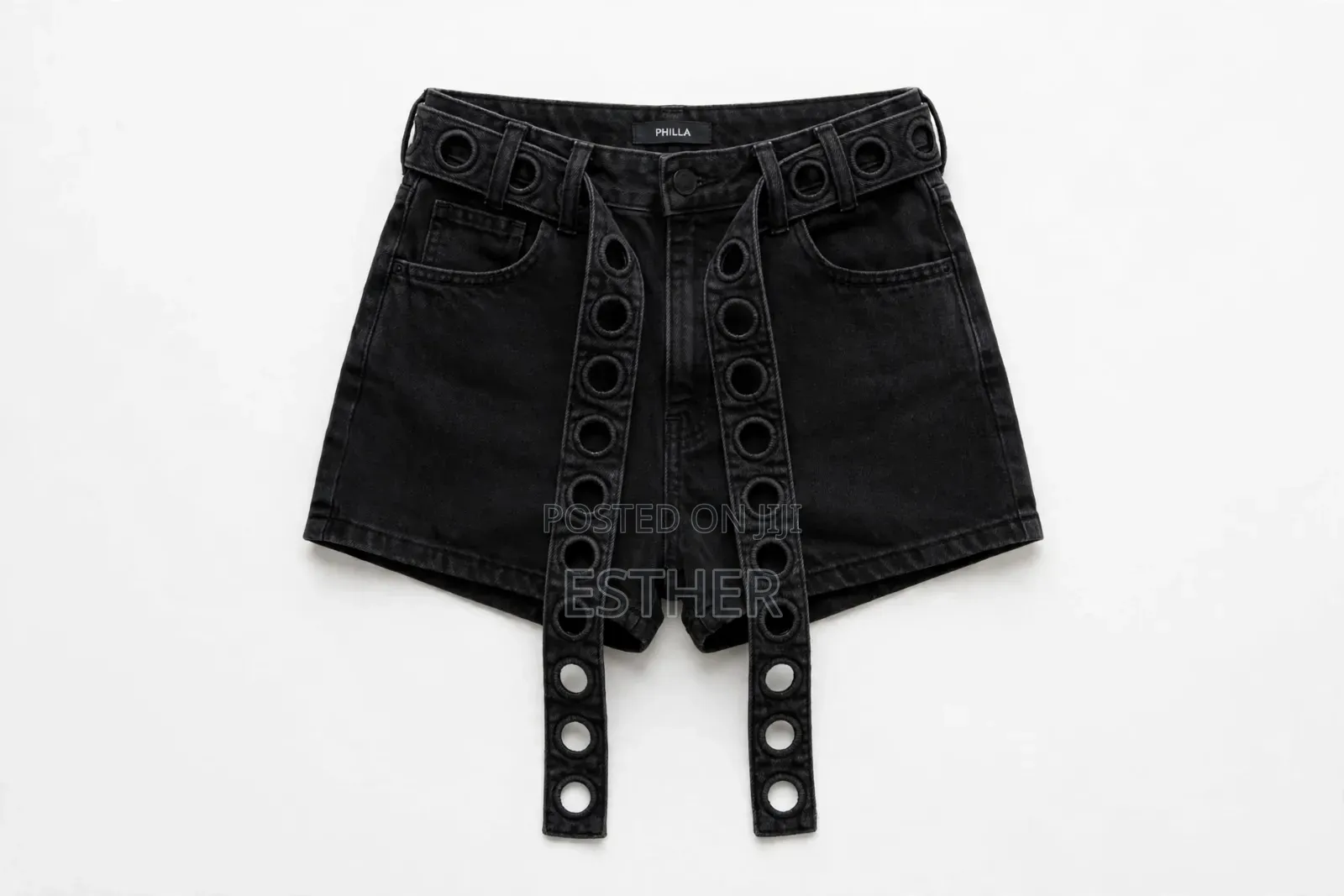 Eyelet Belt Demin Short
